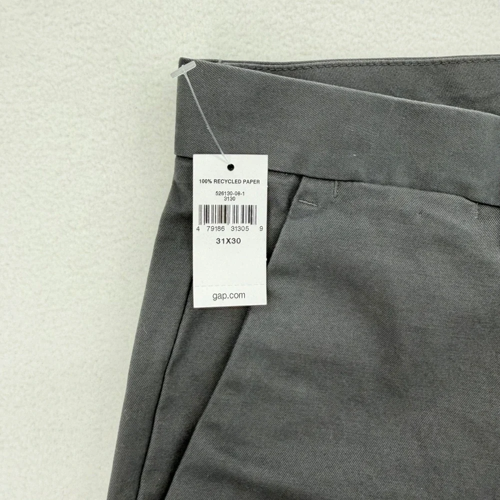 Gap Straight Stretch Chinos NWT Mens 31x30 Soft Black Cotton Pants